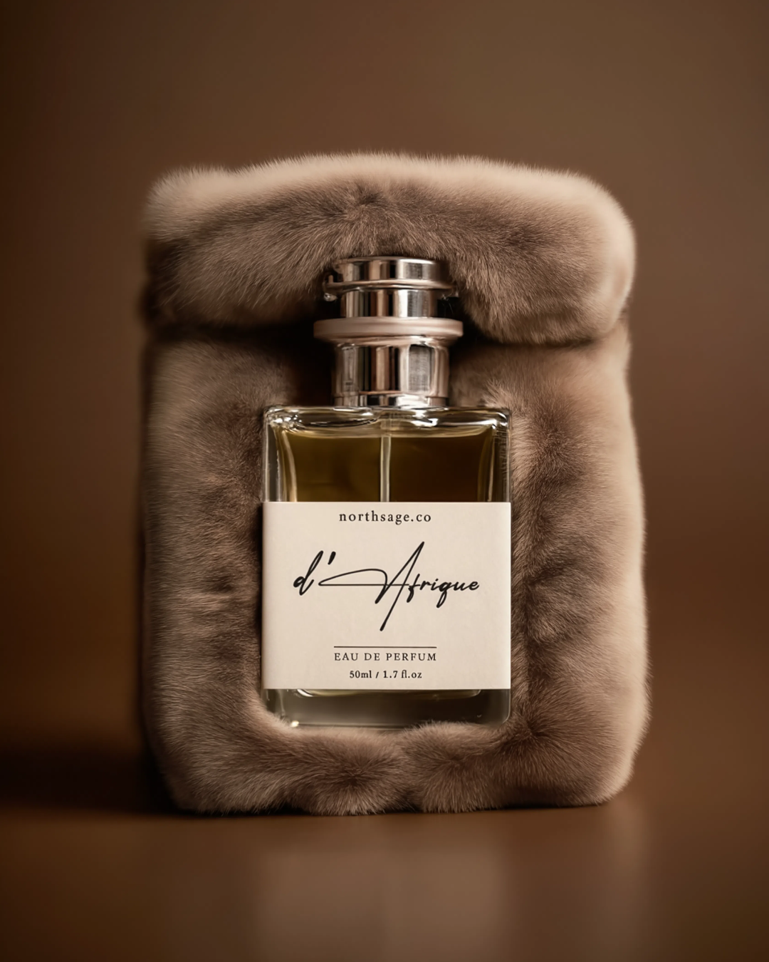 Northsage D’Afrique Eau de Parfum bottle with elegant design, inspired by Bal d’Afrique by Byredo, showcasing a romantic and unique scent.