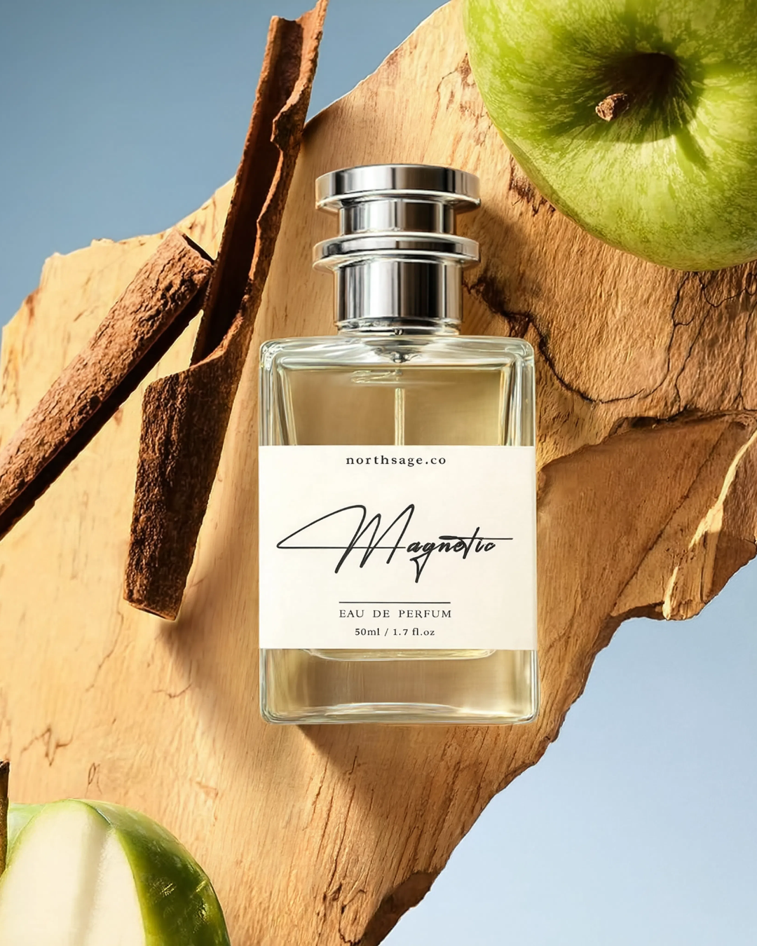 Northsage Magnetic Eau de Parfum bottle inspired by Boss Bottle by Hugo Boss, showcasing sleek design and magnetic cap.