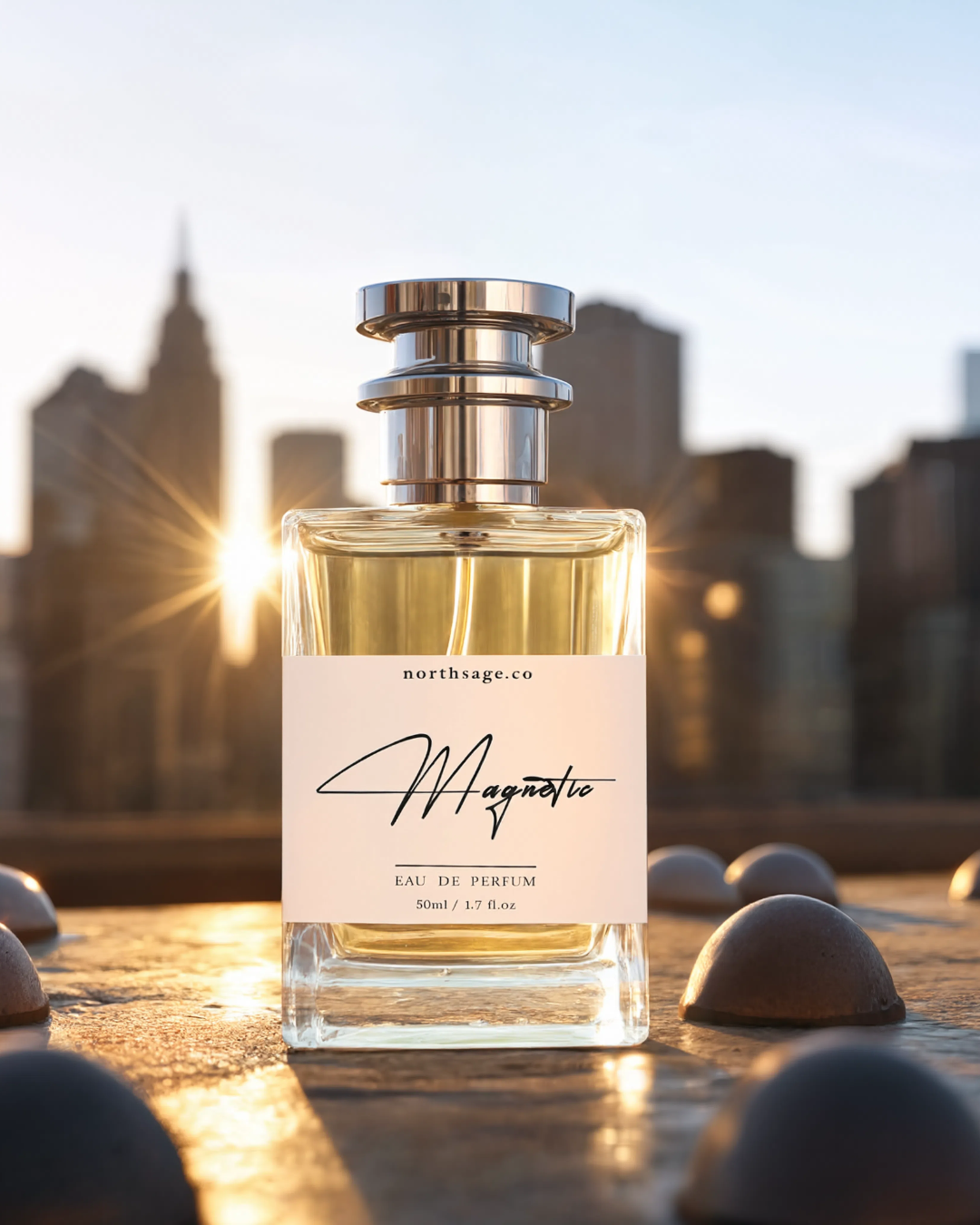 NORTHSAGE Magnetic Eau de Parfum bottle inspired by Boss Bottle by Hugo Boss, featuring a sleek, modern design.